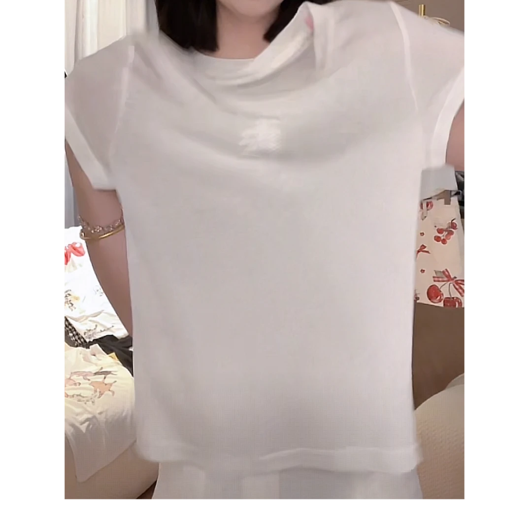 流行款卡通印花圆领短袖T恤女2025夏季新款韩版时尚显瘦气质上衣