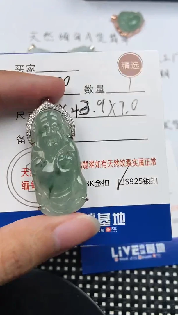 翡翠银S925镶嵌颈饰挂件