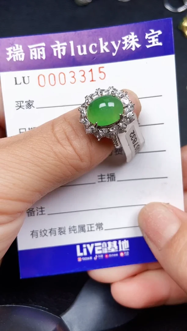 翡翠银S925镶嵌颈饰3315