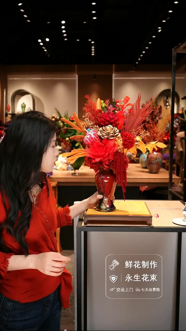 手工艺品琉璃手工花器花束空运包邮送货上门-以图片为准