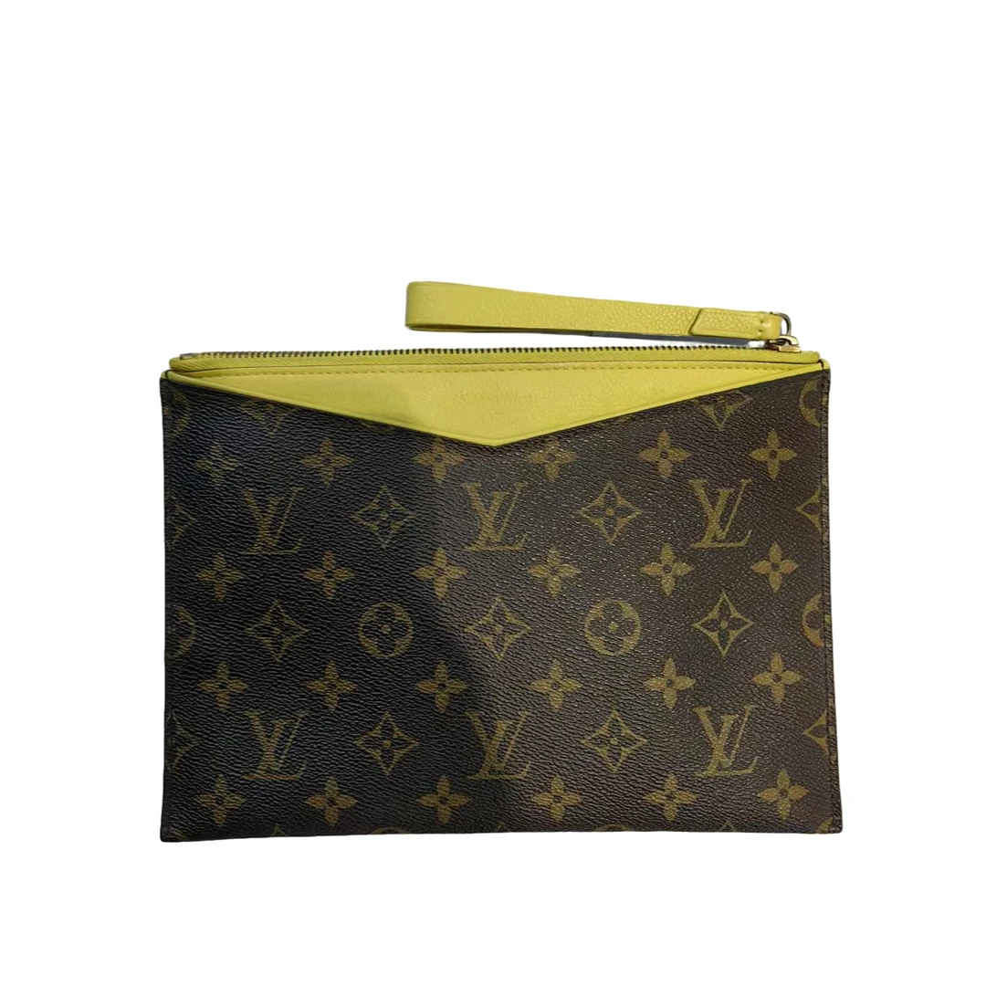 95新 LouisVuitton/路易威登 安洁利 LV老花拼色信封包