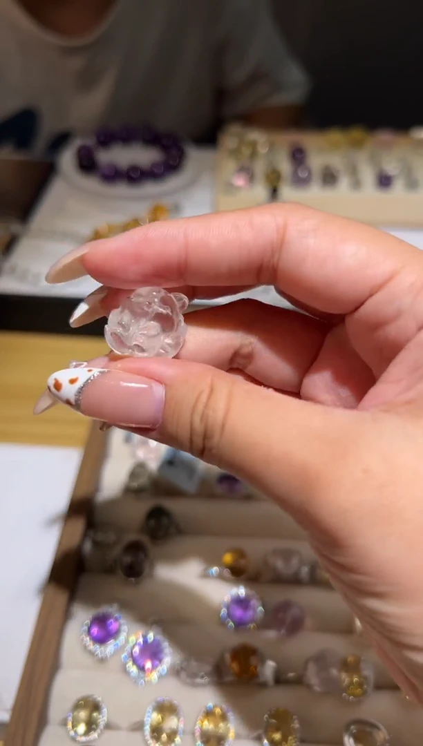 水晶手链未镶嵌白水晶狐狸单颗