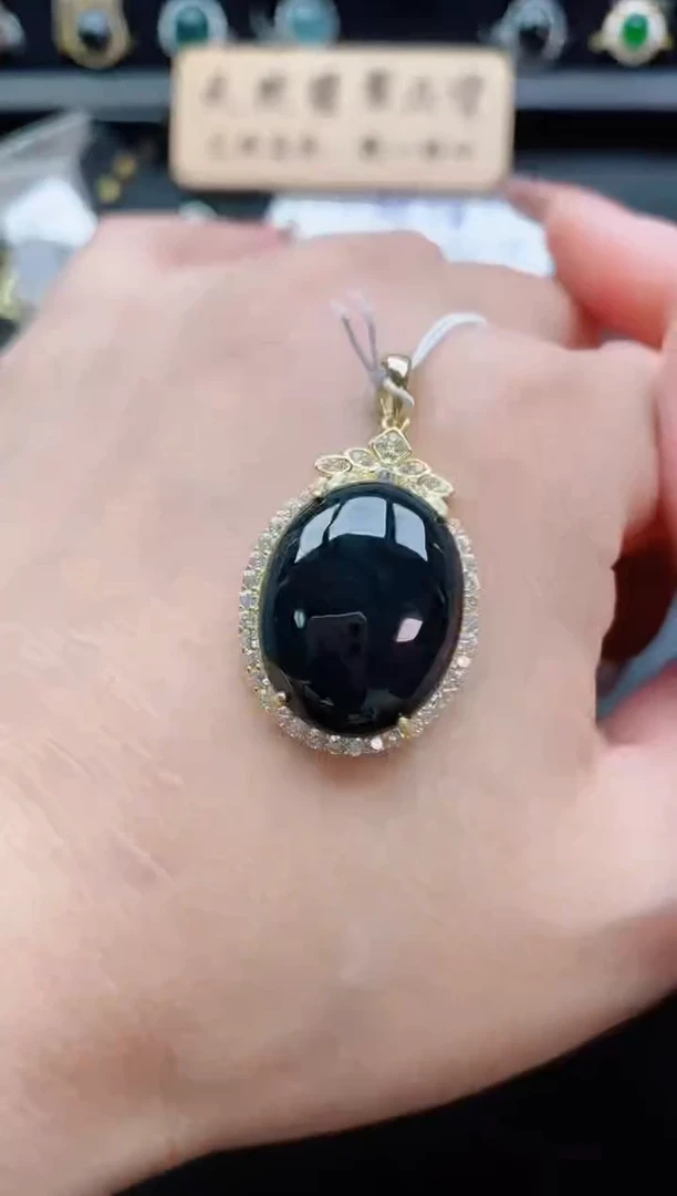 吊坠(赠链)银S925镶嵌翡翠1