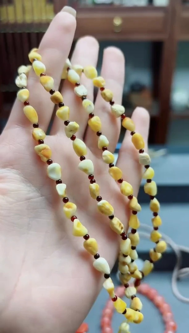 未镶嵌蜜蜡裸石蜜蜡随型手串HS