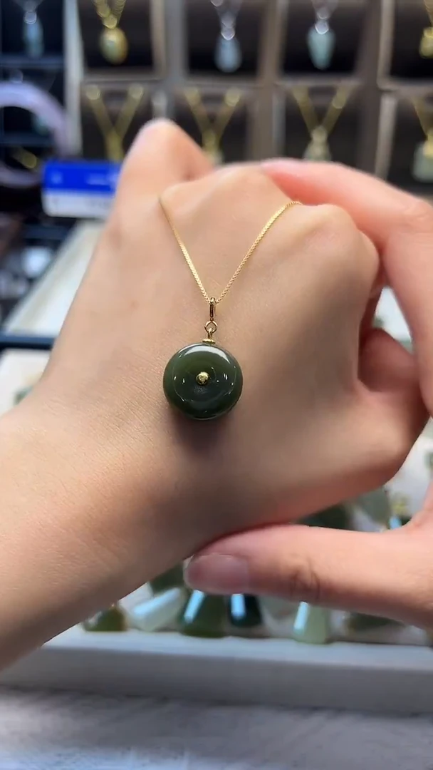 吊坠(不含链)银S925镶嵌和田玉 吊坠(不含链) 银S925镶嵌 和田玉