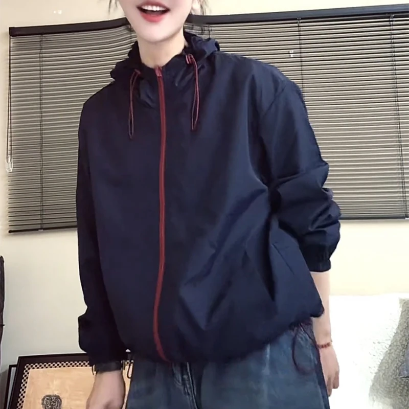 休闲百搭连帽防晒衣外套女22025年夏季新款设计感宽松防晒服上衣