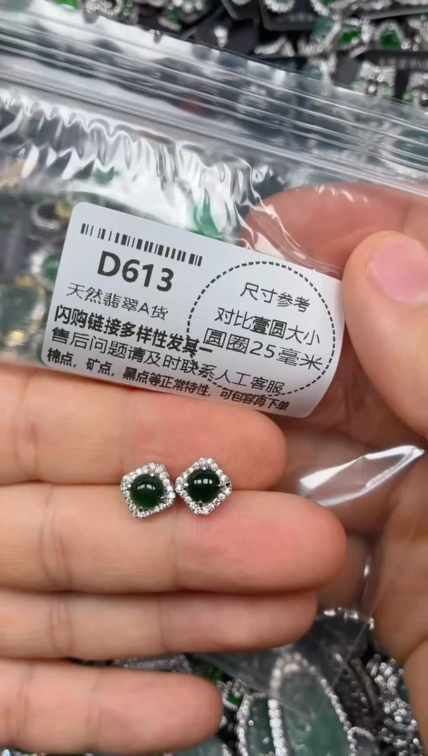 颈饰未镶嵌翡翠D613耳钉