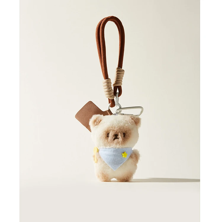 创意美拉德色系可爱呆萌小猫咪毛绒包包挂件书包背包挂饰钥匙扣