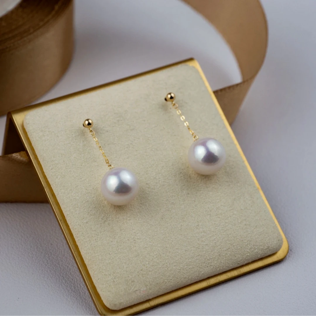 【大风吹】淡水珍珠耳钉9-10mm