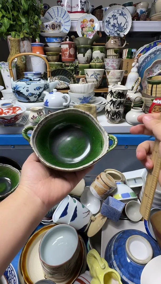 中古瓷器，默认微瑕-超好看的，绿织布的
