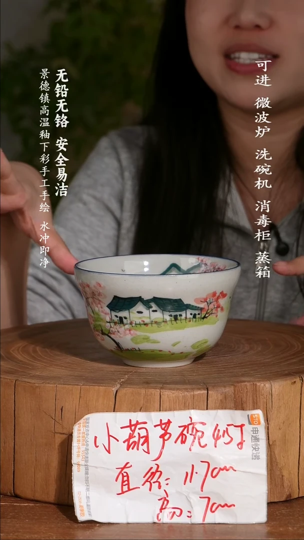 碗陶瓷景德镇高温瓷釉下彩手绘陶瓷