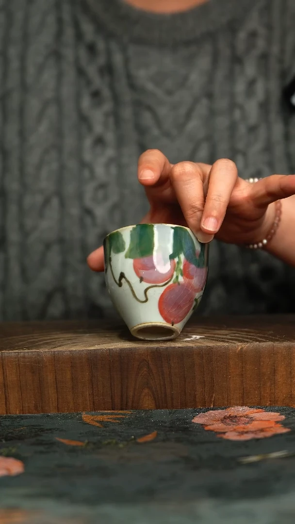 杯釉下彩手工手绘同款陶器