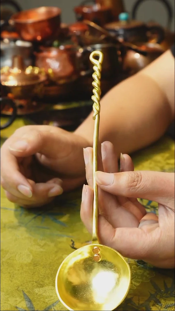 长柄咖啡勺黄铜冲之茶器