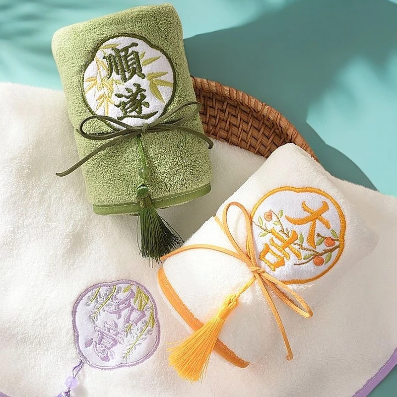 【拍一发二】轻奢新中式珊瑚绒刺绣流苏毛巾高颜值实用搭配