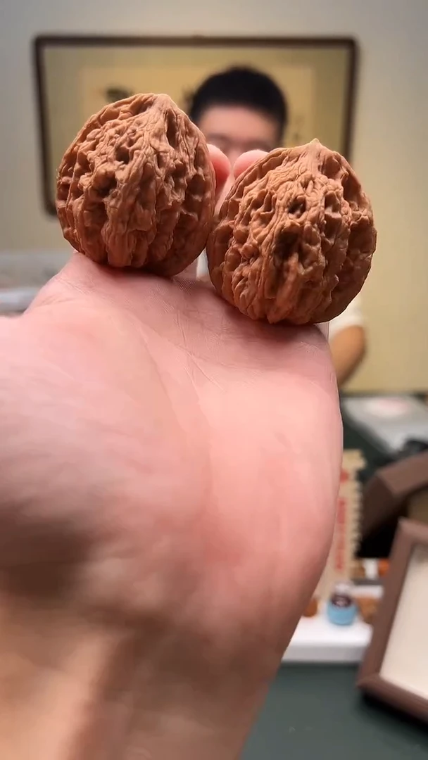 把件文玩核桃43.5mm+ 虎头1对 18号