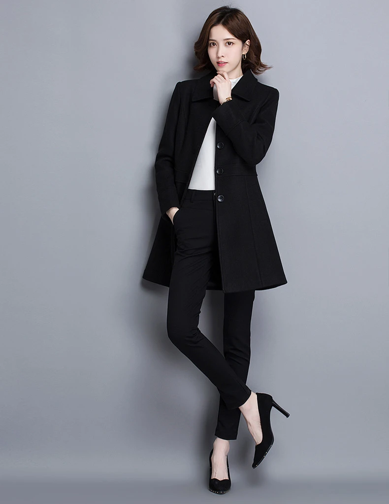 (非图片款)女装毛呢大衣宽松时尚显瘦修身简约长款羊毛（直播专享）