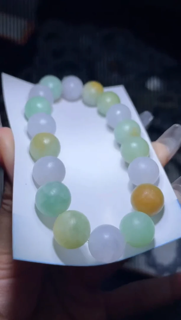 定制翡翠未镶嵌天然缅甸A货翡翠手串5