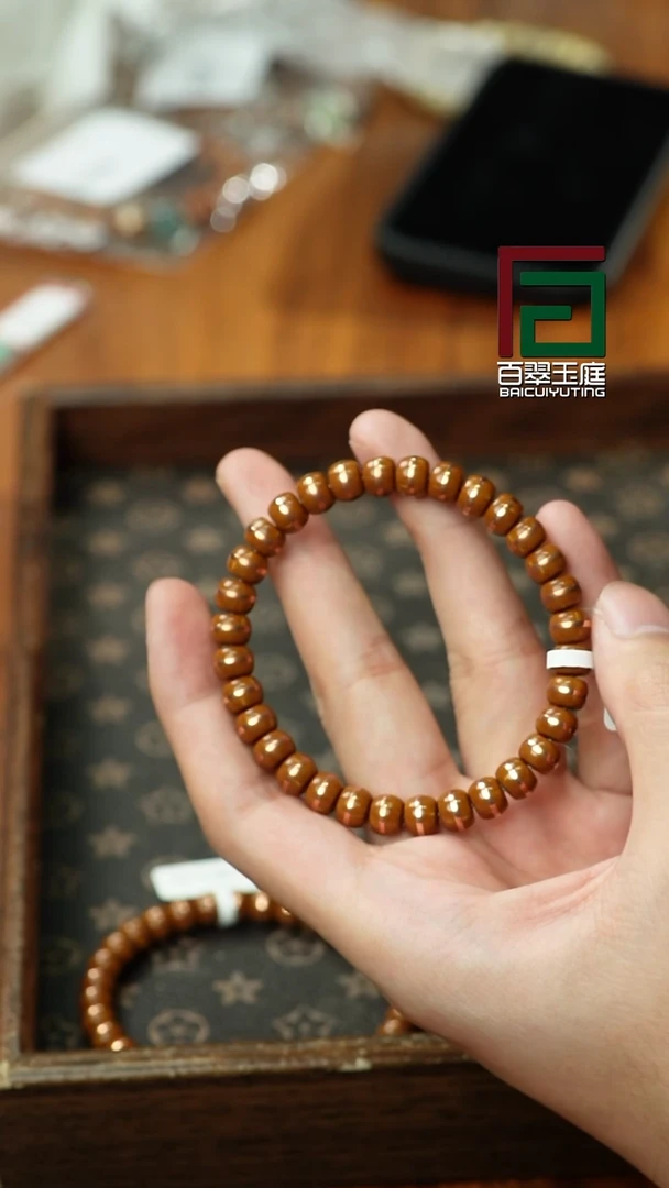 紫金鼠手串2621纯实心玫瑰金宽版一线天8m定制款无味