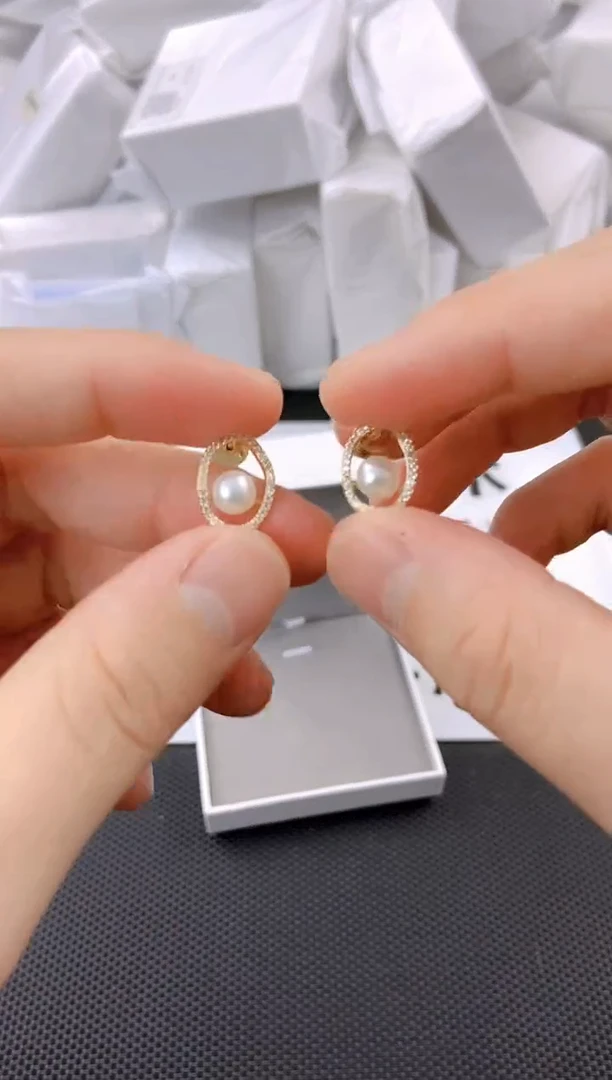 未镶嵌耳饰淡水珍珠ed1045