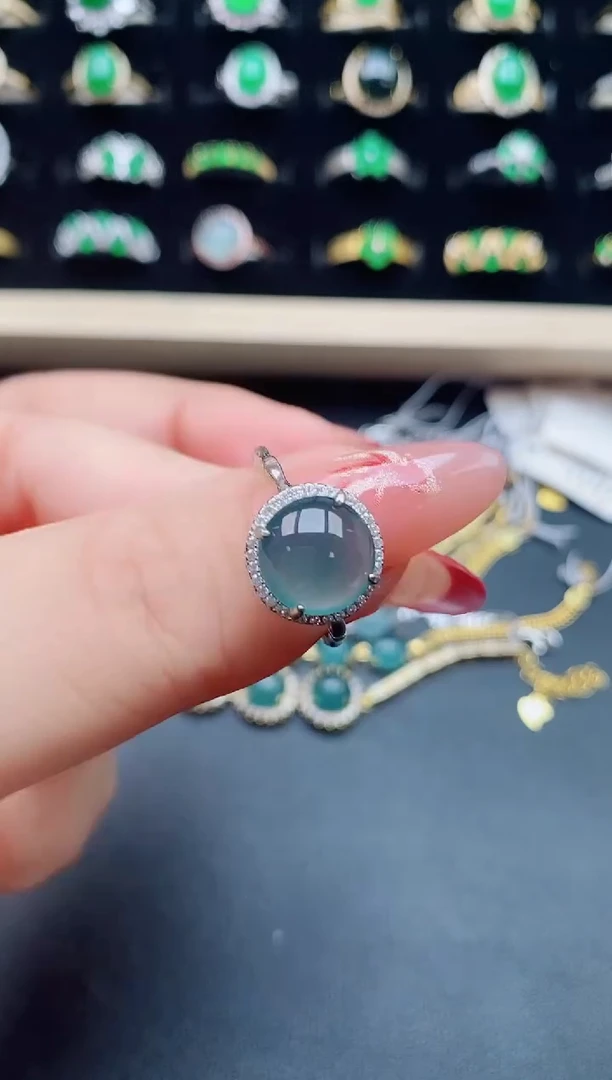【闪购商品】翡翠戒指银S925镶嵌321312