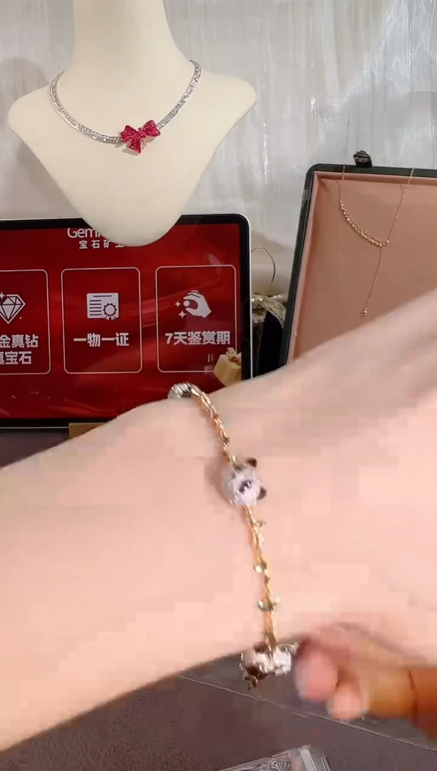 手链18K金镶嵌钻石BB4464-2#-W+Y#101