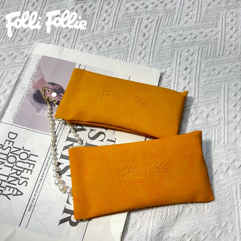 Folli Follie便携式眼镜袋自动闭合弹片包收纳随身化妆包保护套