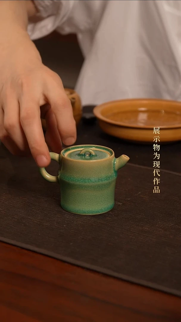 杯陶瓷FST松影琉璃苏打釉竹节小品壶