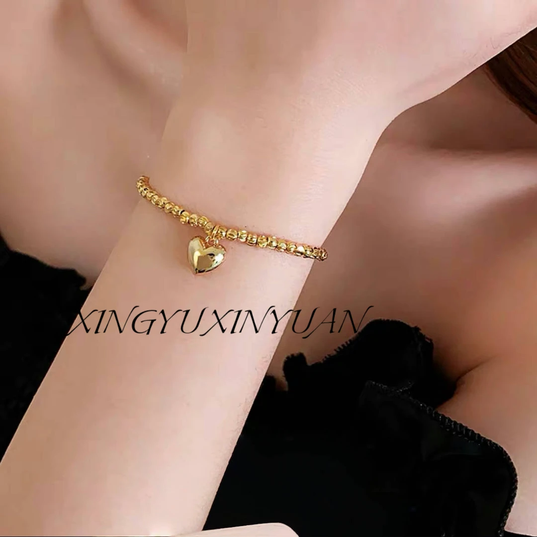合金手链 亮面蹦迪爱心手链气质精致简约百搭多样性发货 21271