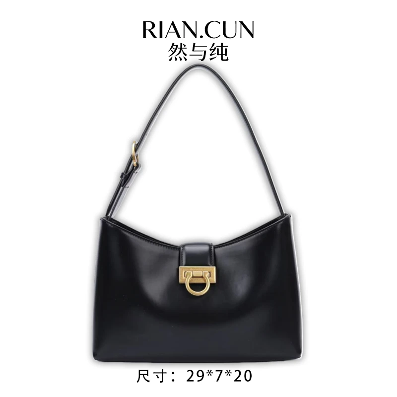 RAIN.CUN2025年新款时尚小众设计斜跨女包 QYX-68988-黑色