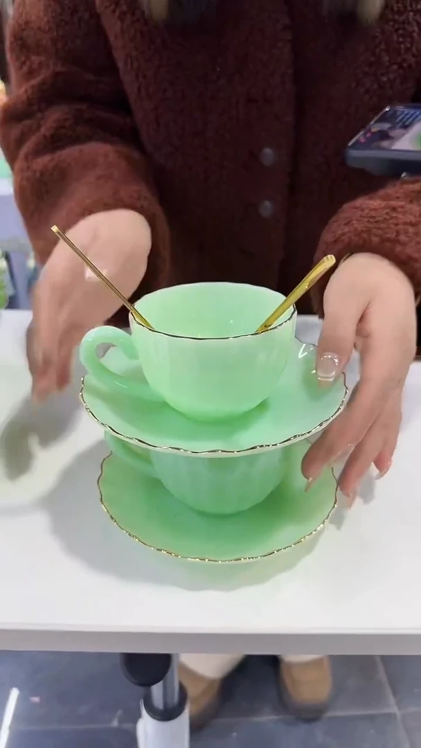 【闪购商品】瓷片玉瓷咖啡杯二套