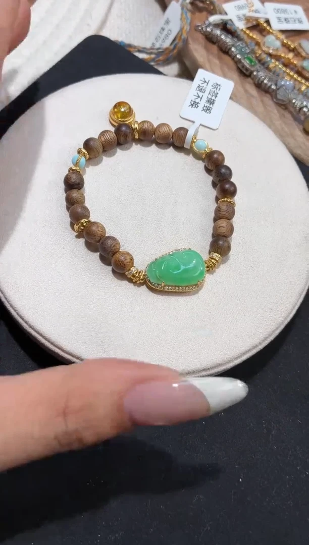 银S925镶嵌手串翡翠手串