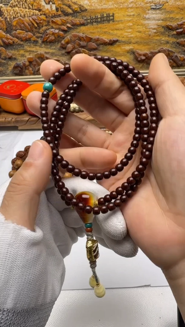 手串菩提18K金镶嵌长串