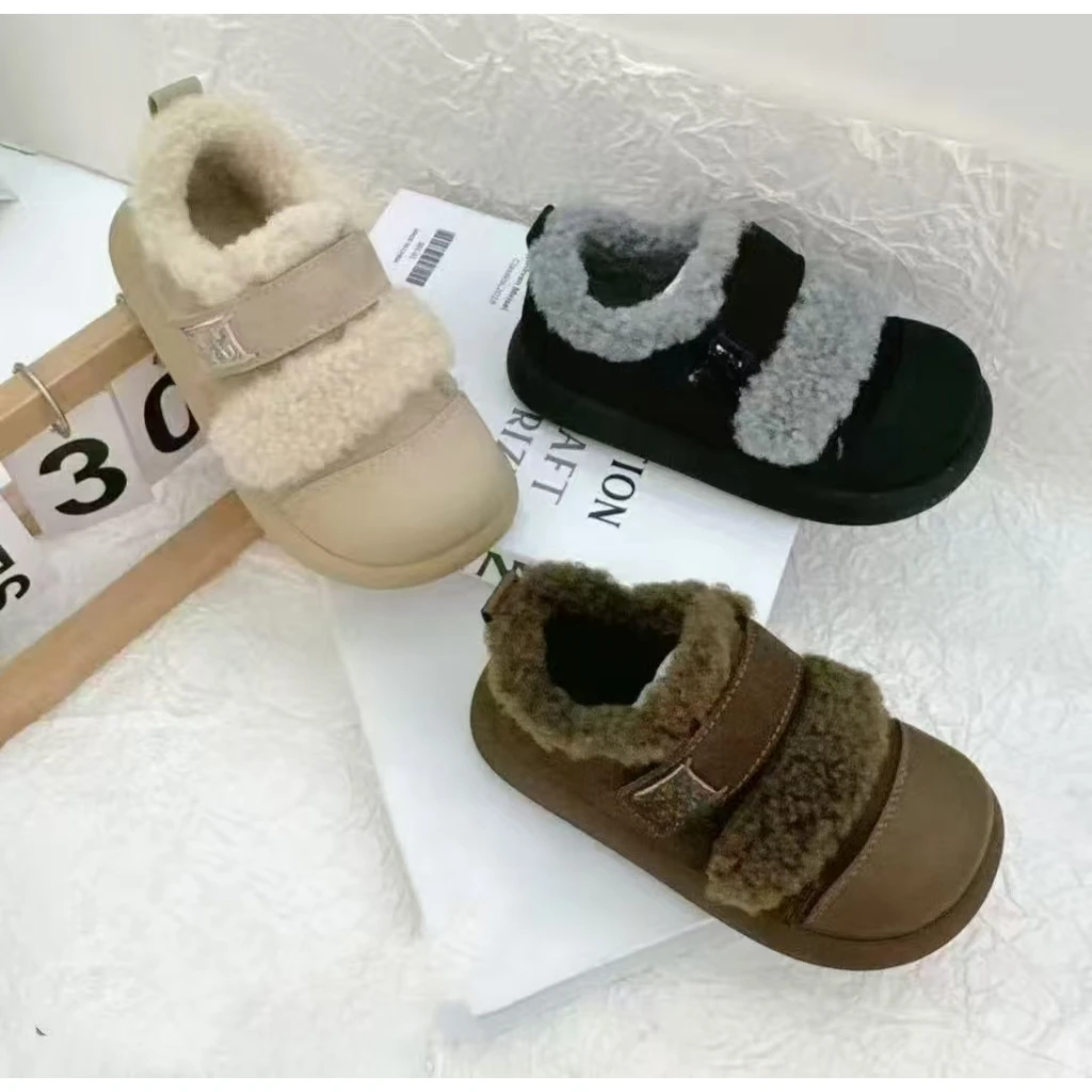 【韩版片儿底】5860 加棉男女童软底片儿底 时尚百搭毛毛鞋
