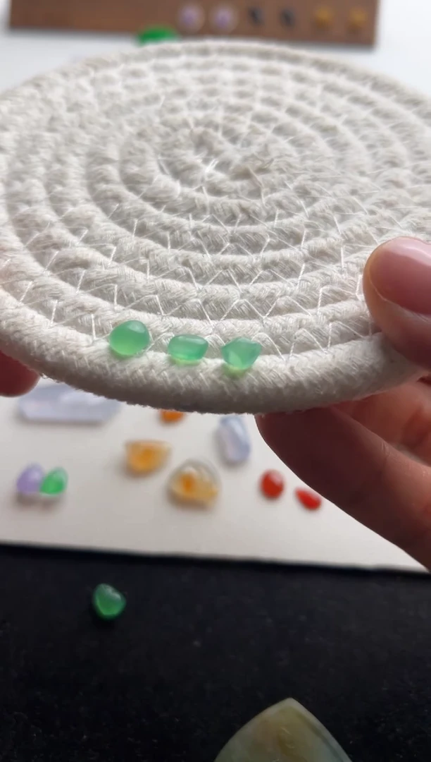 定制翡翠未镶嵌绿随行三颗3800+380