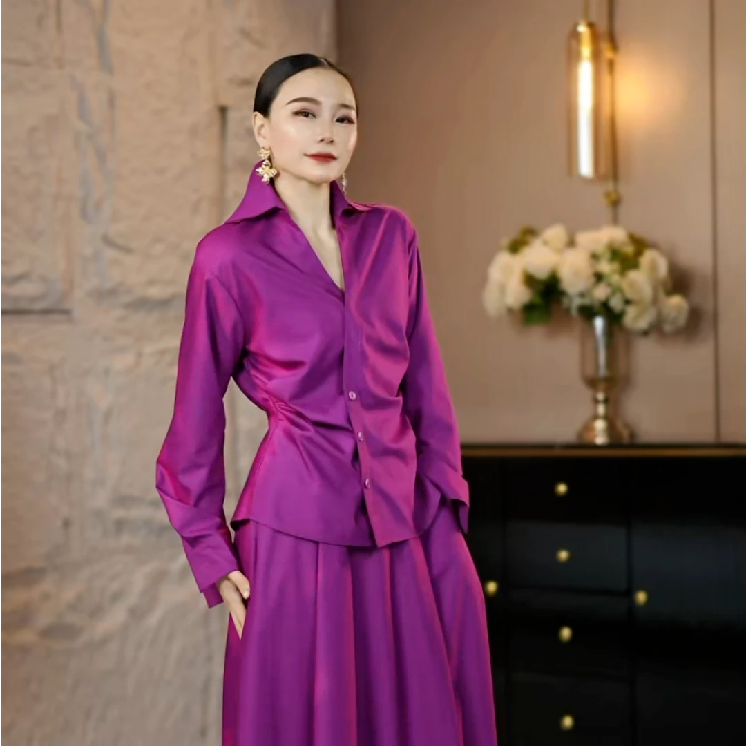 套装麦子原创设计时尚百搭气质衬衫轻奢高级时尚百搭气质优雅长袖