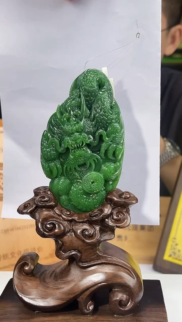 定制和田玉老厂长匠心馆和田玉配底座手把绳