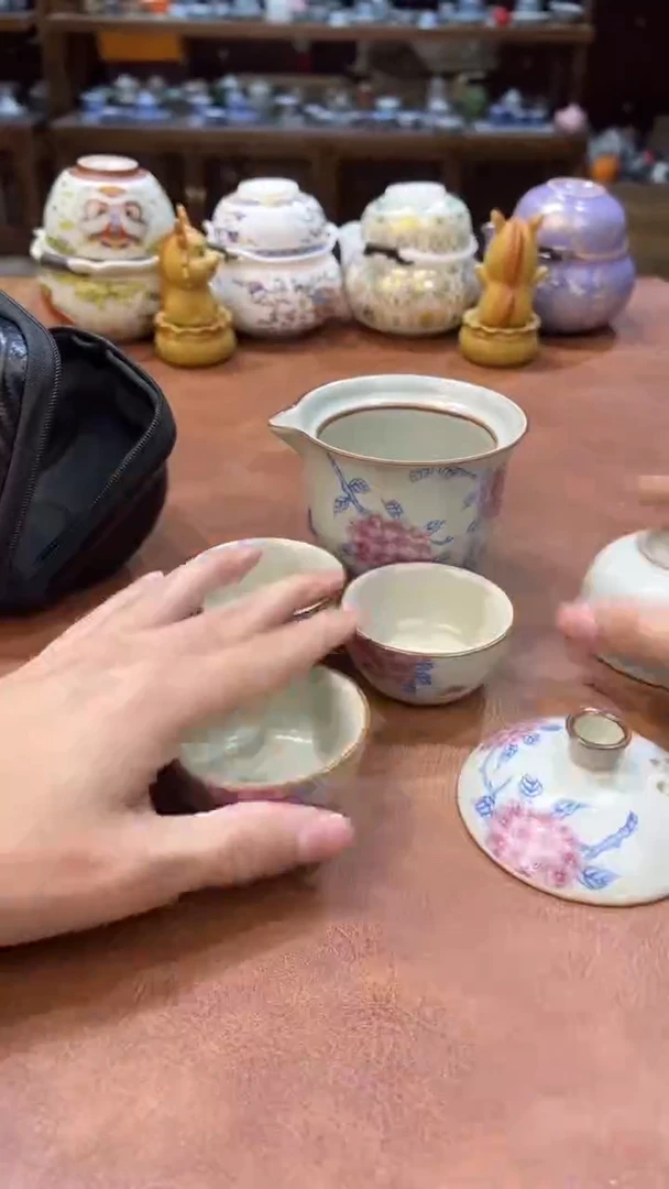 真的很便宜会开片的旅行茶具