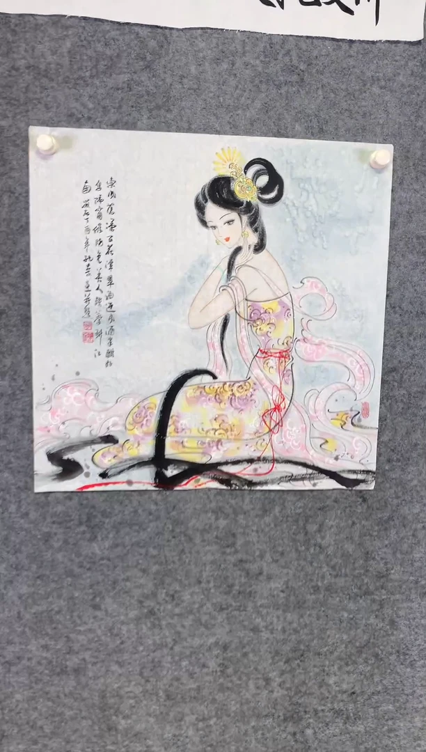 竖款精品仕女图尺寸68*68