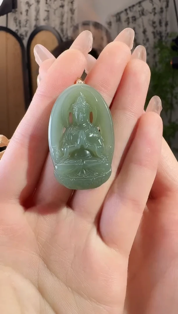 和田玉未镶嵌颈饰观音1