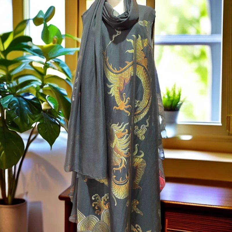 赵掌柜——黑色刺绣龙Y-9375