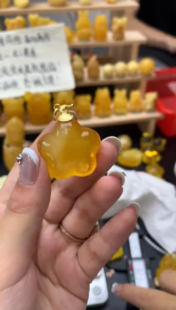 琥珀银S925镶嵌珠宝奇石101琥珀蜜蜡微瑕沙眼