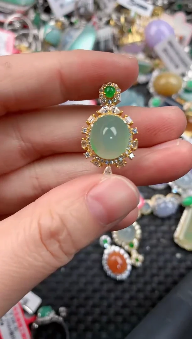 银S925镶嵌戒指翡翠13-13-13     8