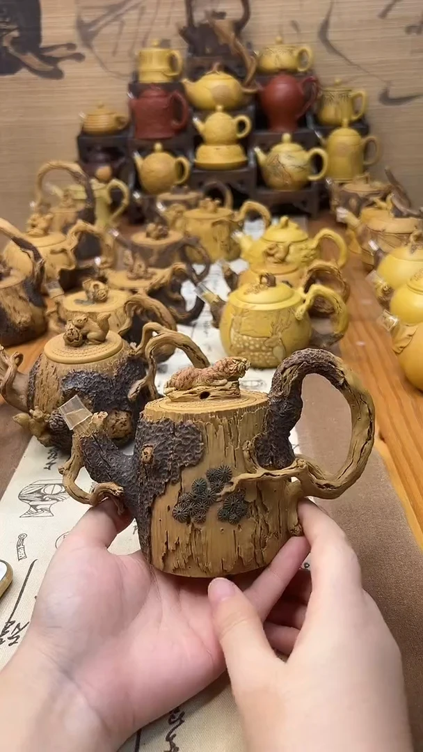 茶壶紫砂?老虎树桩壶