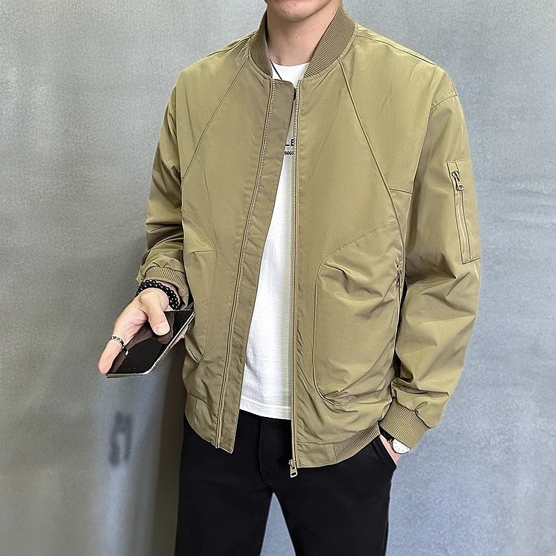 春季新款男士棒球领夹克韩版时尚潮流休闲百搭帅气工装上衣外套