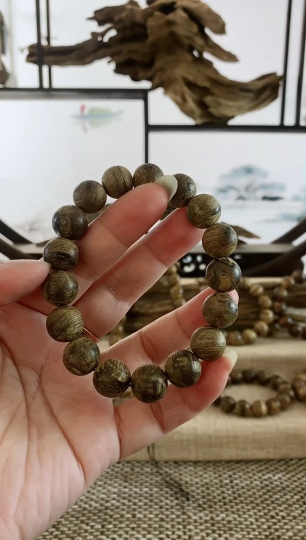 沉香手串文莱陈年老瘤疤13MM单圈