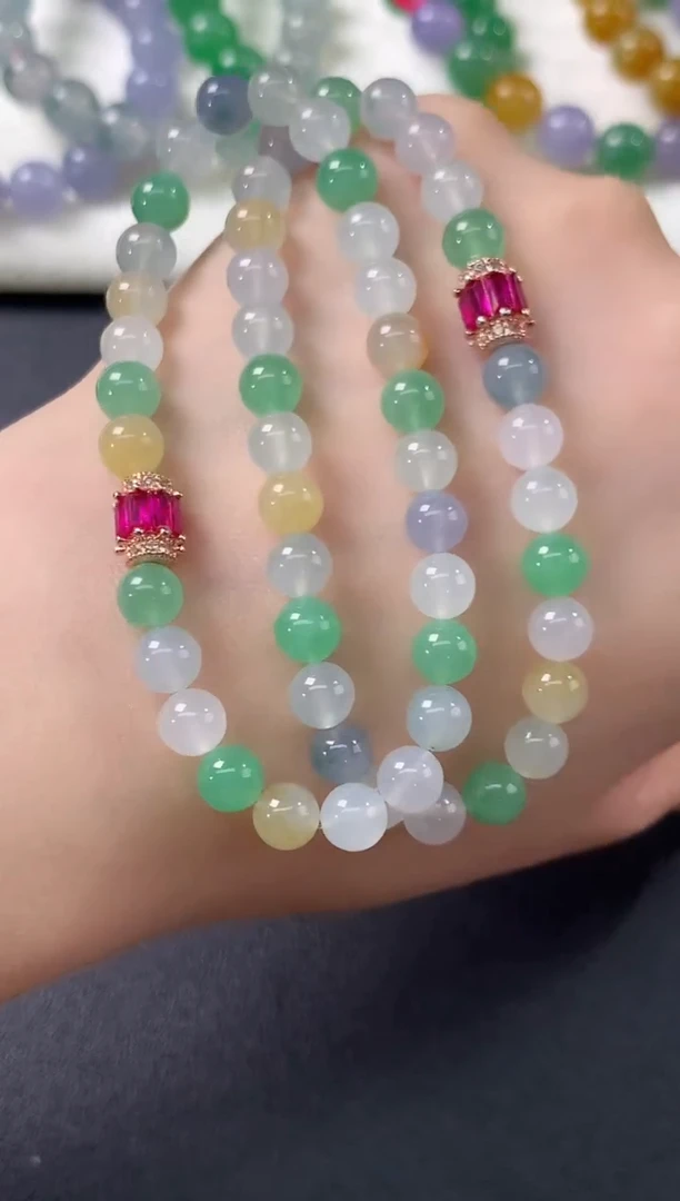 未镶嵌手串翡翠多样性发其一D467|4980