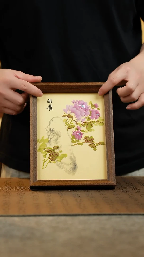 国画17*23纯手绘国风国画摆台