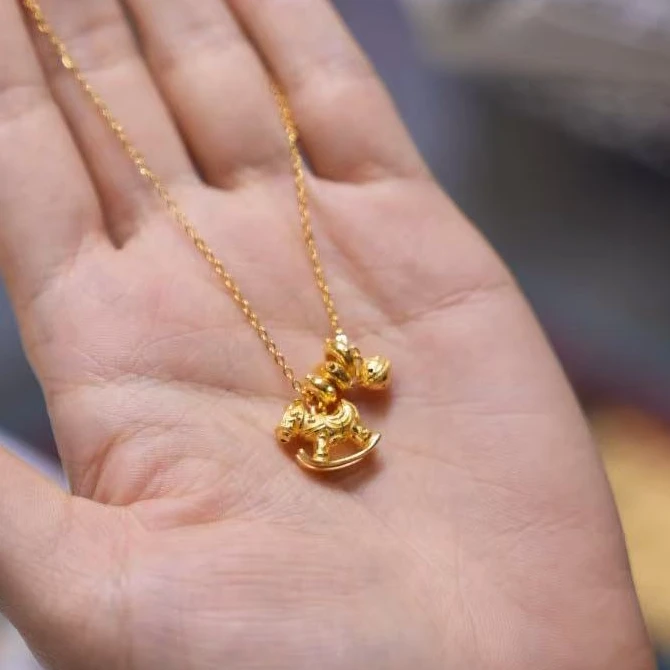 【巧玲专属】足金999摇摇马项链 经典时尚百搭 7.48