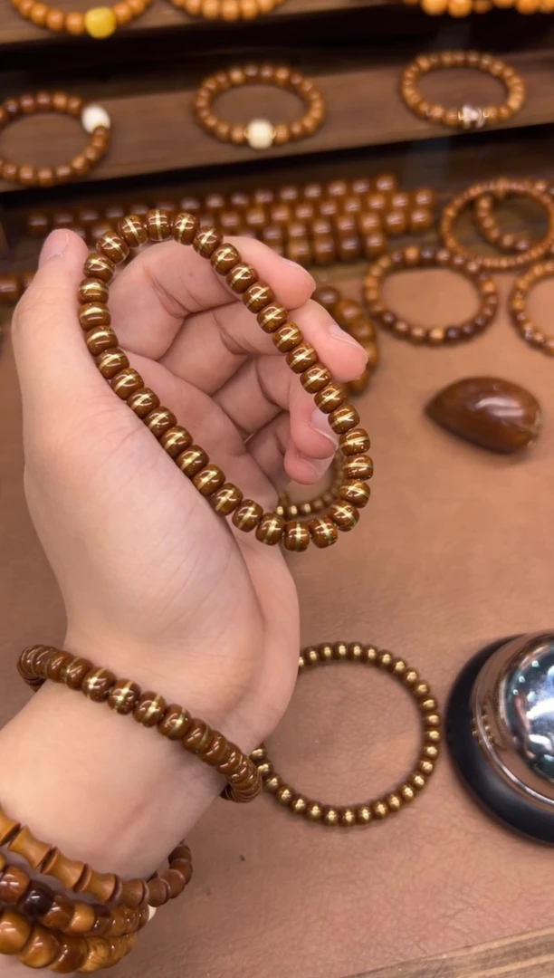 紫金鼠手串重工二代实心咖皮一线天卡7 19手围