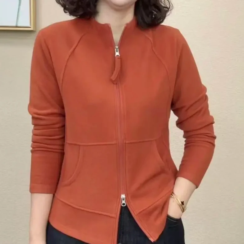 2025秋季新款薄款拉链款气质洋气时尚百搭立领上衣外套#451502